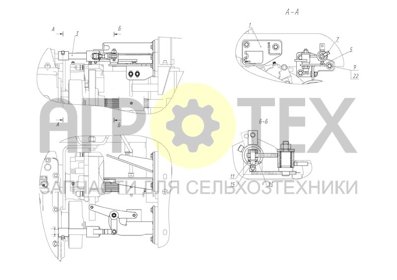 Чертеж Установка механизма переключения коробки передач (142.62.16.000)